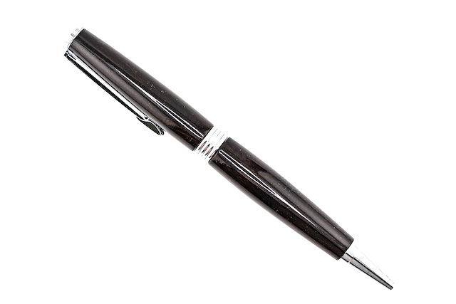 Ancient Bog Oak Chrome Streamline Pen