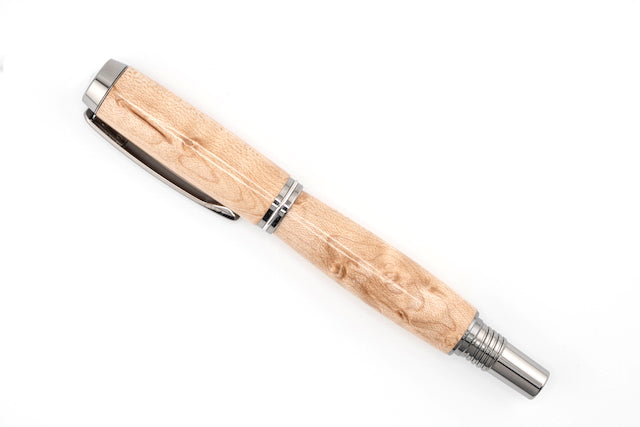 Birdseye Maple Black Titanium Jr. Gentlemen Rollerball Pen