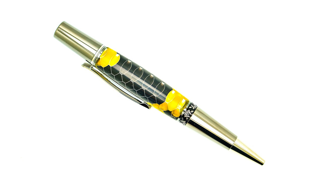 Black/Yellow Honeycomb Chrome Aero Pen