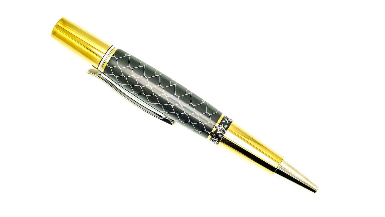 Black Honeycomb Gold Titanium Aero Pen