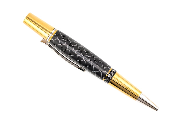Black Honeycomb Gold Titanium Aero Pen