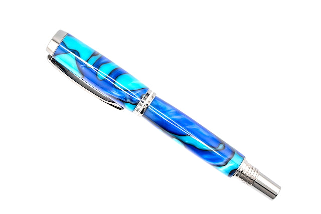 Blue Lagoon Chrome Jr. Gent Rollerball Pen