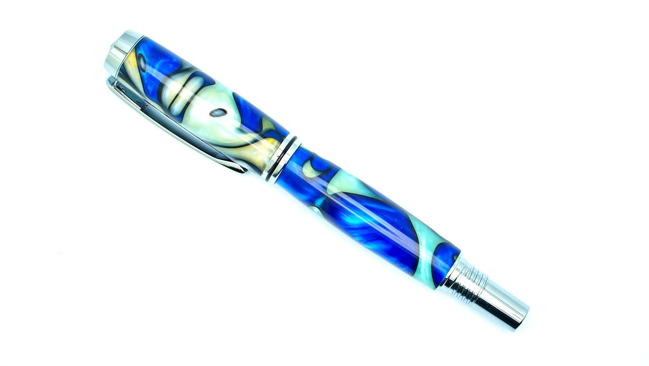 Blue Marble Rhodium Jr. Gentlemen Rollerball Pen