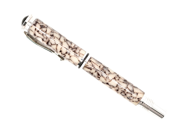 Crushed Stone Chrome Jr. Gentlemen Retro Rollerball Pen