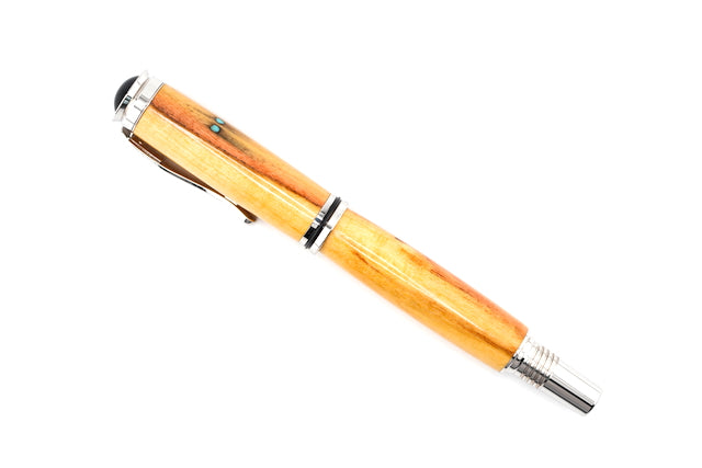 Flame Box Elder Chrome Jr. Gentlemen Retro Rollerball Pen