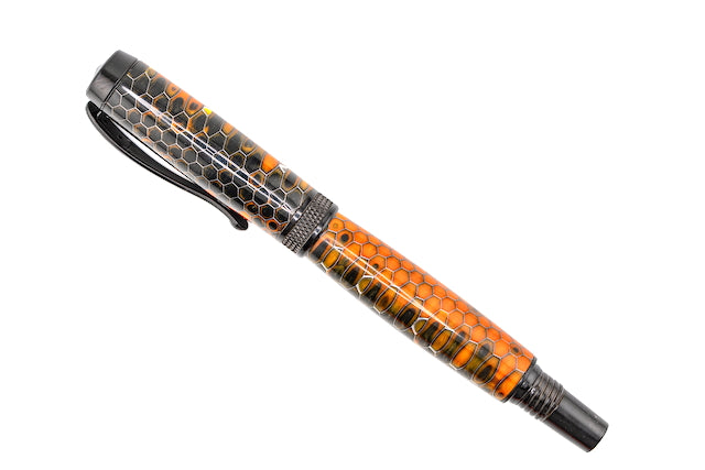 Molten Hive Black Chrome Diamond Knurl Rollerball Pen