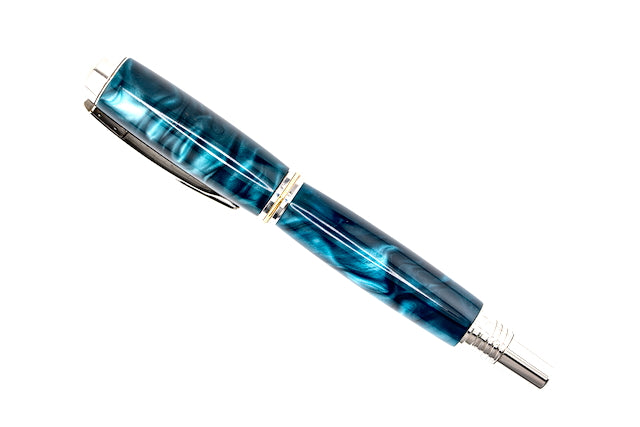 Ocean Blue Chrome Jr. Gentlemen Rollerball Pen