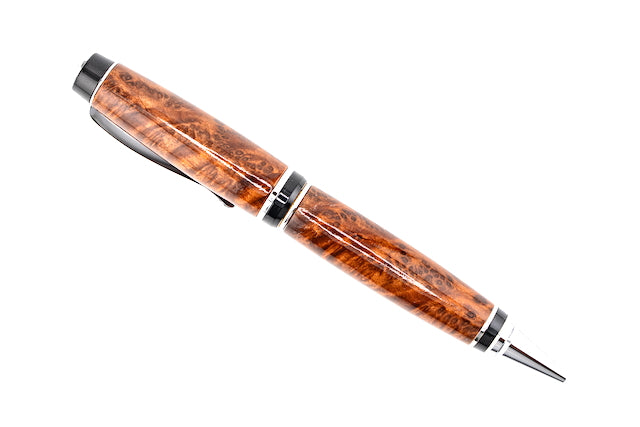 Redwood Burl Chrome Cigar Pen