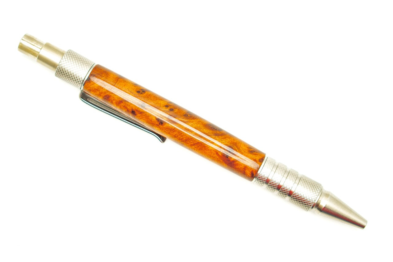 Thuya Burl Bright Aluminum Everyday Clicker Pen