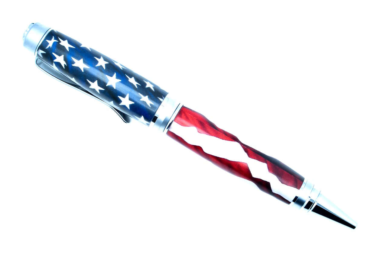 American Flag Chrome Cigar Pen