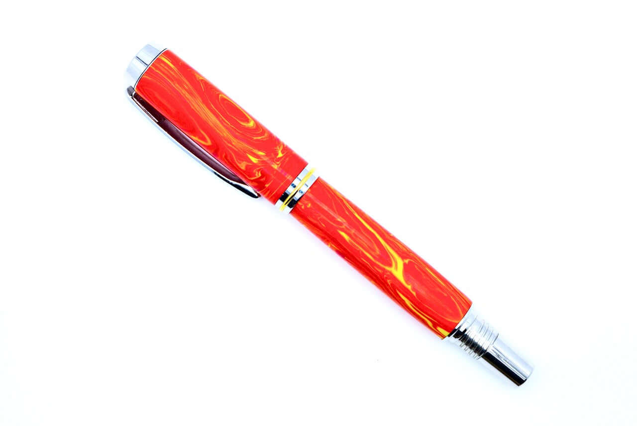 Fire Storm Explosion Rhodium Jr. Gentlemen Rollerball Pen