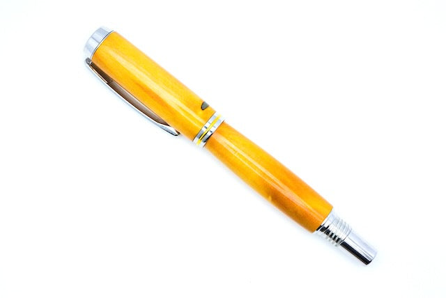 Flame Box Elder Rhodium Jr. Gentlemen Rollerball Pen
